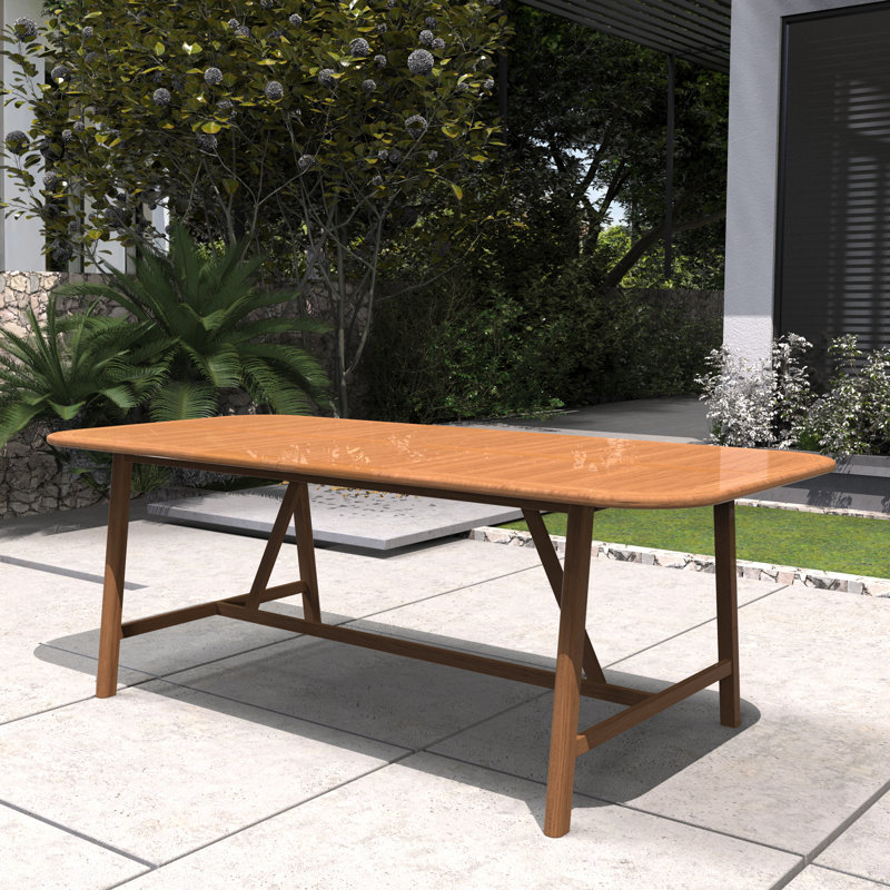Table de salle à manger d'extérieur en bois d'acacia