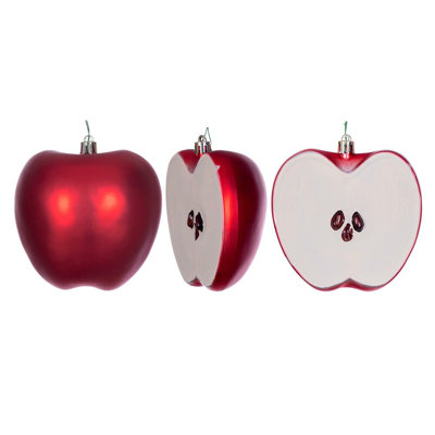 4" Apple Fruit Ornament. Each bag includes six ornaments.