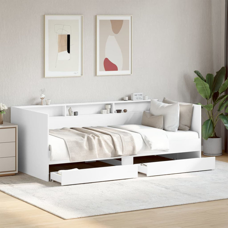 Patrocinio Daybed With Drawers, Small Single (2'6), White