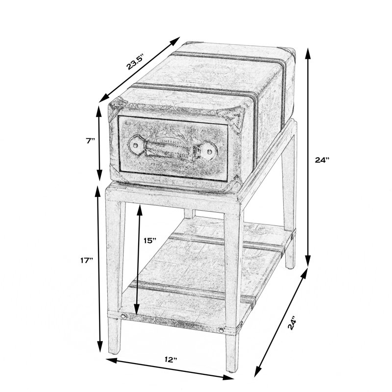Vasco Old World Map Side Table