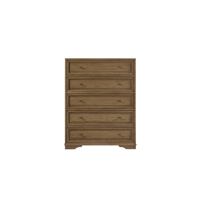 Commode 5 tiroirs en hickory, Amande