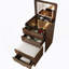 Bureau de coiffeuse 3-en-1 avec miroir éclairé et tabouret, coiffeuse compacte, finition noyer | Idée de cadeau-28238123