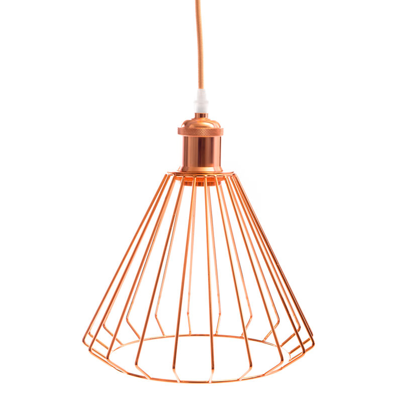 18cm H Metal Bell Pendant Shade ( Screw On ) in Rose Copper