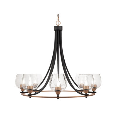 Lustre 8 lumières avec verre 6 "Benedetta Paramount