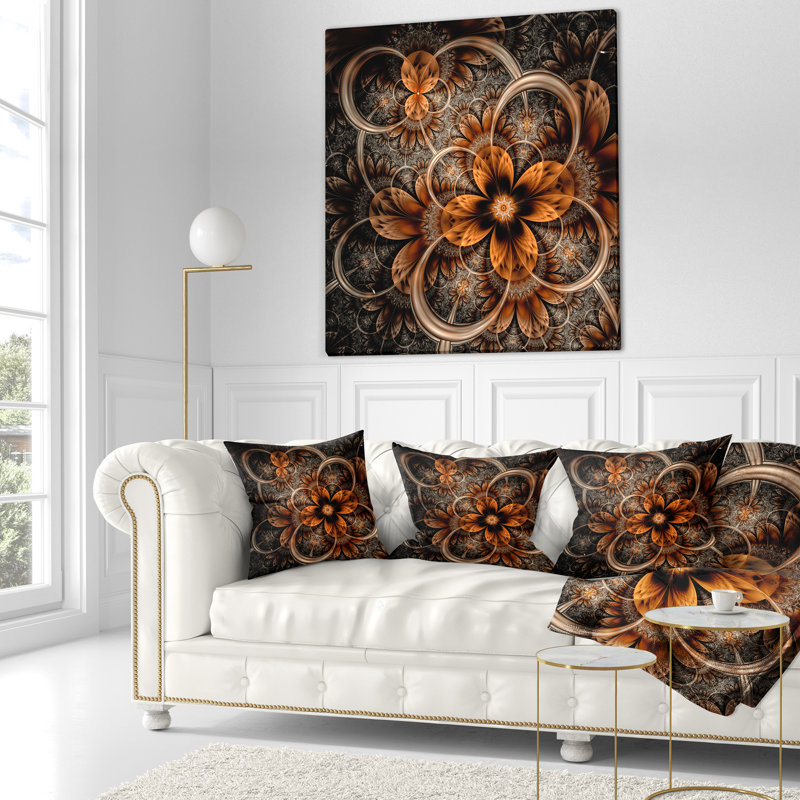 Coussin floral floral digital art, 16 po x 1 po, Coussin décoratif