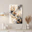 Tableau mural sur toile à motifs de branches florales beiges et noires avec dégradé de gris abstrait-319741049