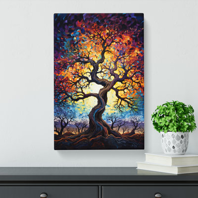 Oak Tree Expressionism Art No.2 - Wrapped Canvas