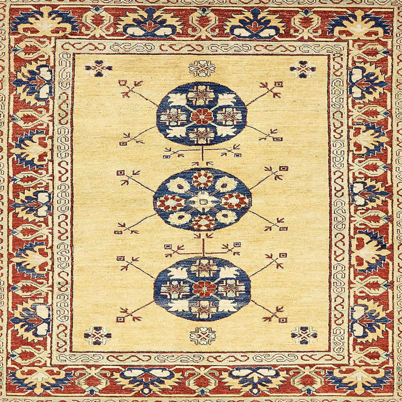Tapis abstrait moderne 3319ABS333, Carré 6 pi