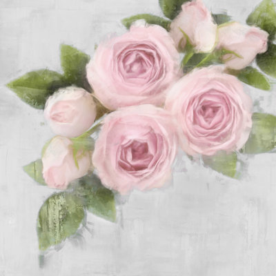 Floral rose 7 - peinture sur toile tendue