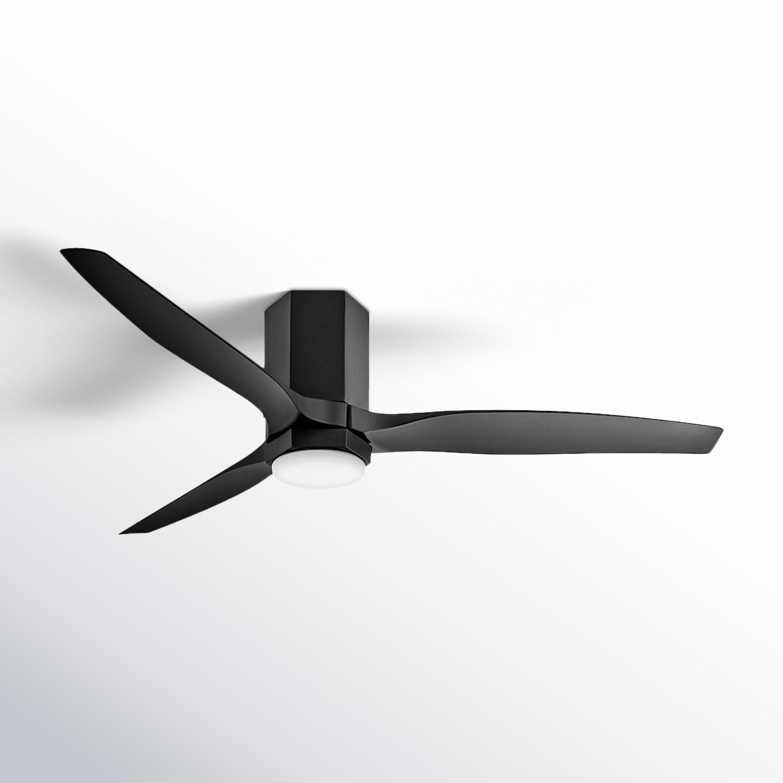 Brocken 3 Blade Ceiling Fan with LED Light Kit, 52", Matte Black
