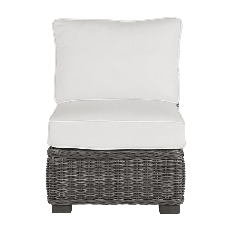 Fauteuil de chambre modulaire rustique tissé - gris ardoise, Gris ardoise, Pas de soudure, Blanc naturel