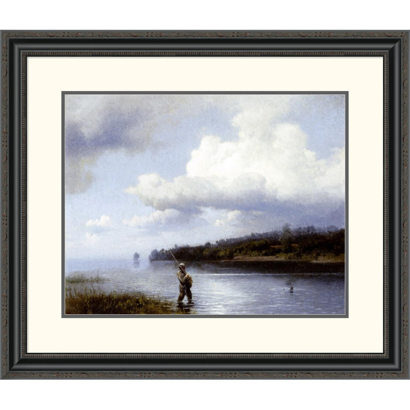" Fly Fishing " by Hermann Herzog, 27.31" H x 32" W x 1.5" D