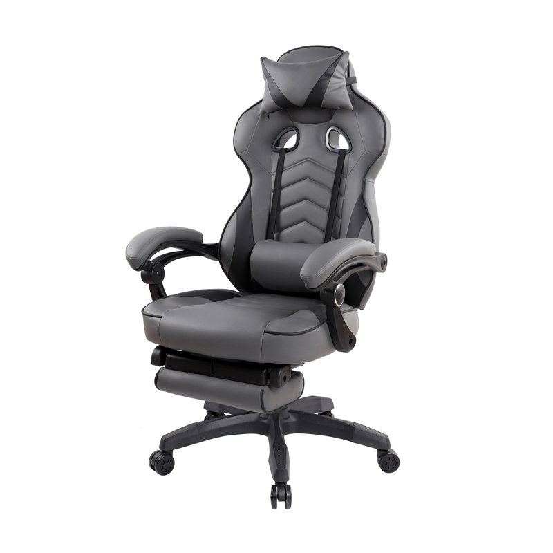 Gaming Racing Style Fully Reclining Executive Office Chair With Footrest