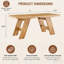 Table de salle à manger rectangulaire en bois aggloméré de 71 po x 31,5 po d'épaisseur avec pieds en bois à double panneau incliné vers l'extérieur. Table de salle à manger moderne pour un usage domestique. Accueille 6 à 8 personnes, polyvalent pour de multiples cas de figure.-130498398