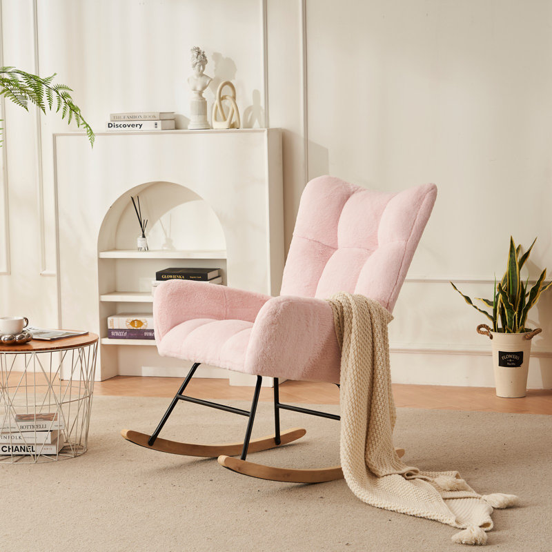 Chaise berçante Jeiny, Rose clair