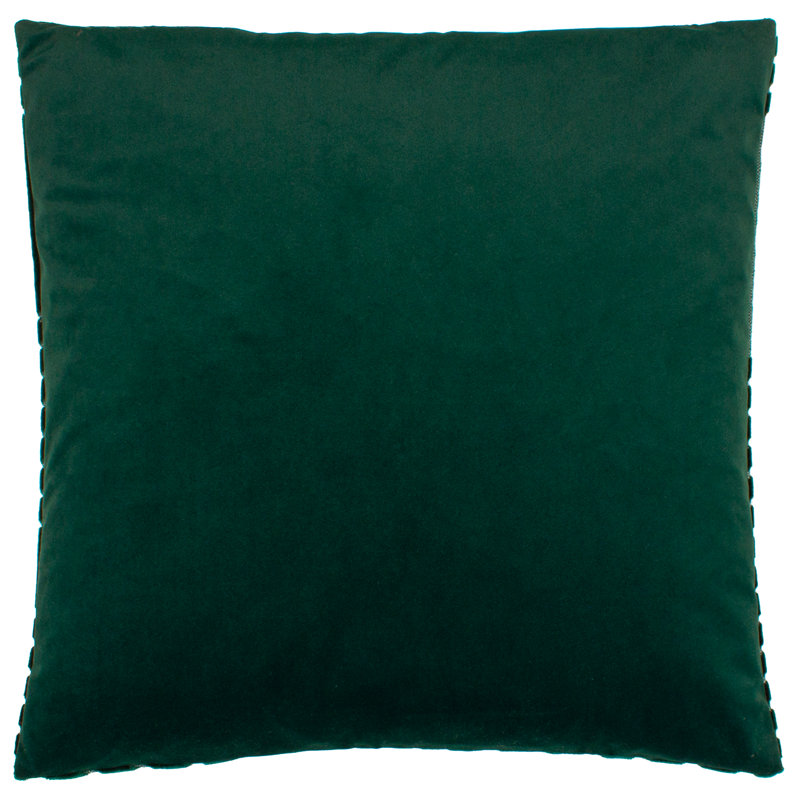 Evoke Geometric Square Throw Cushion, Emerald, Feather