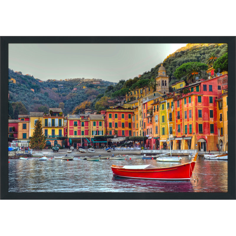 « portofino, italie ii », reproduction de photo encadrée, H 27,5 po x l 39,5 po x P 0,75 po