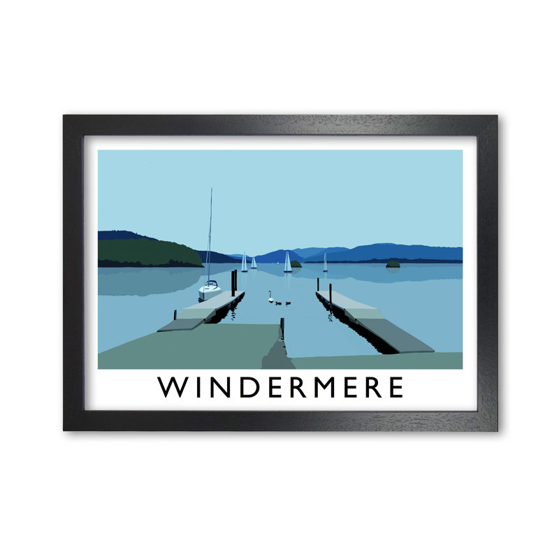 Windermere by Richard O'Neill - Single Picture Frame Print, 42 cm H x 594 cm W, Black