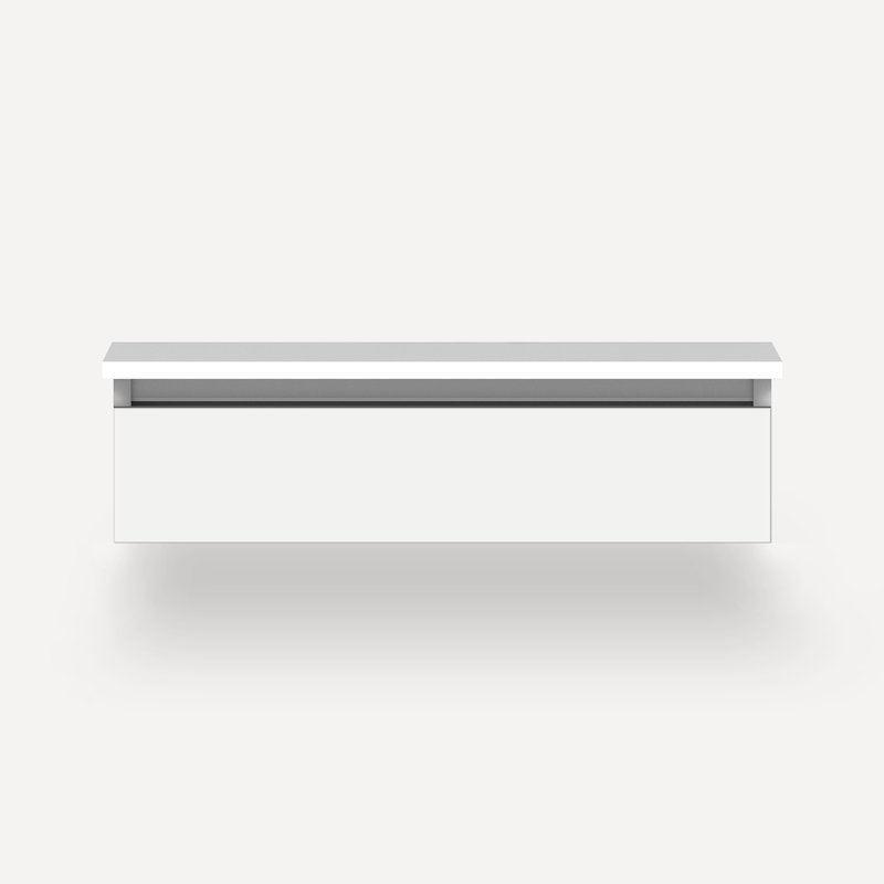 Cartesian Vanity 30" W (3 Drawers), White, White Zeus Extreme