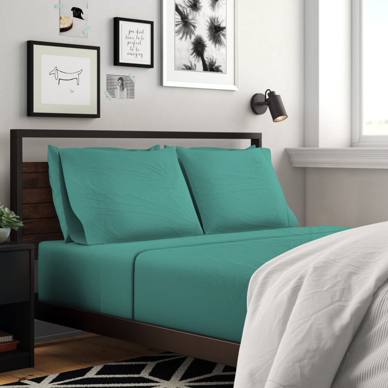 Brushed Microfiber Breathable Wrinkle Resistant Sateen Sheet Set, Full Sheet Set + 1 Fitted Sheet + 2 Pillowcases, Teal