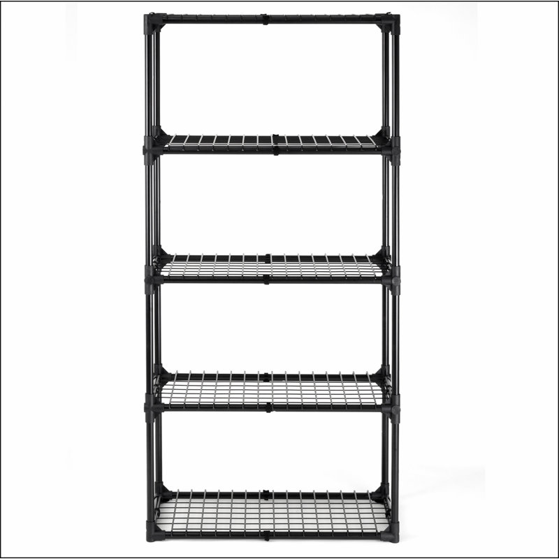 Support métallique polyvalent à 5 tablettes pour une organisation efficace des articles