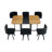 Space Saving 7 Piece Dining Table Sets(must Include Both Table And Chair), Mdf Wood Modern Small Kitchen