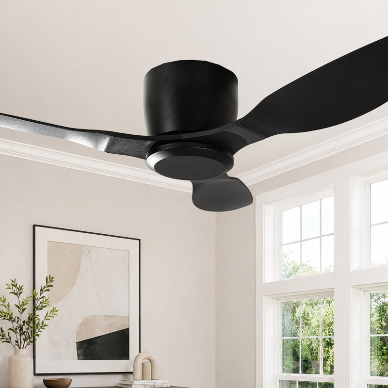 40-Inch Flush Mount Low Profile Ceiling Fan Without Light with Remote Control, 6-Speed Quiet Reversible DC Motor