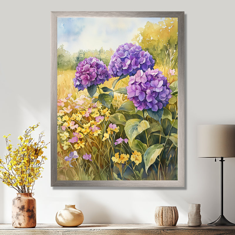 Hobson - Floral Wall Art Prints, H 44 po x l 34 po, Argent argent, Reproduction encadrée d'une seule photo