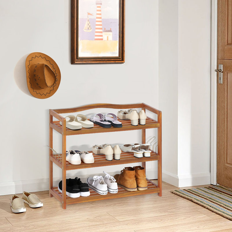 Church Strett 12 Pair Solid Wood Shoe Rack