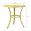 Table d'appoint élégante en métal thermolaqué jaune clair - Silhouette moderne pour les terrasses, balcons et salons