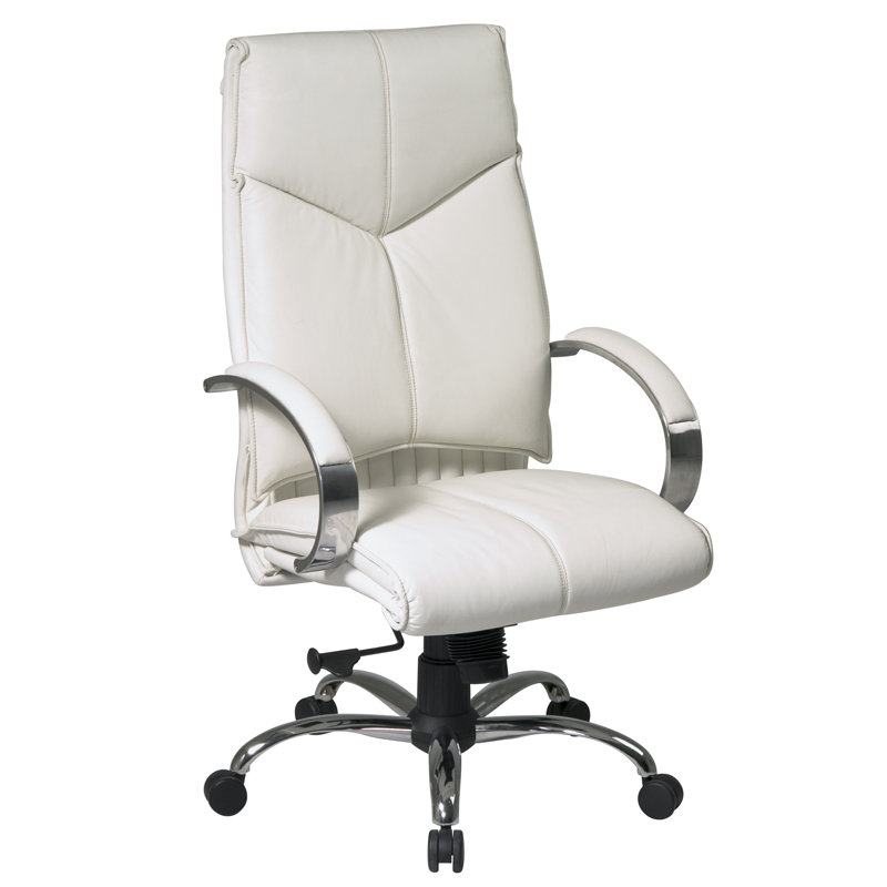Fauteuil de direction Pro-Line II Series, Cuir de grain supérieur blanc