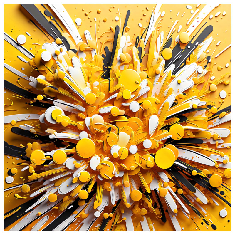 Yellow Black Abstract Explosion Blankets, 50in W x 60in H