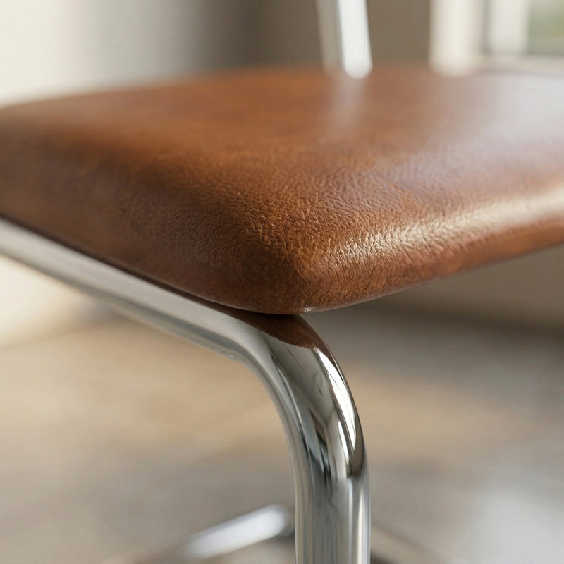 Chaise en cuir Walsh, Cuir végétal brun clair
