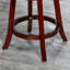 Tabouret pivotant à dossier en X de 30 po de hauteur, finition cerisier, siège en tissu gris anthracite, L 24,0 po x l 24,0 po x H 45,0 po, tissu, 1 pièce, tabouret, cerise