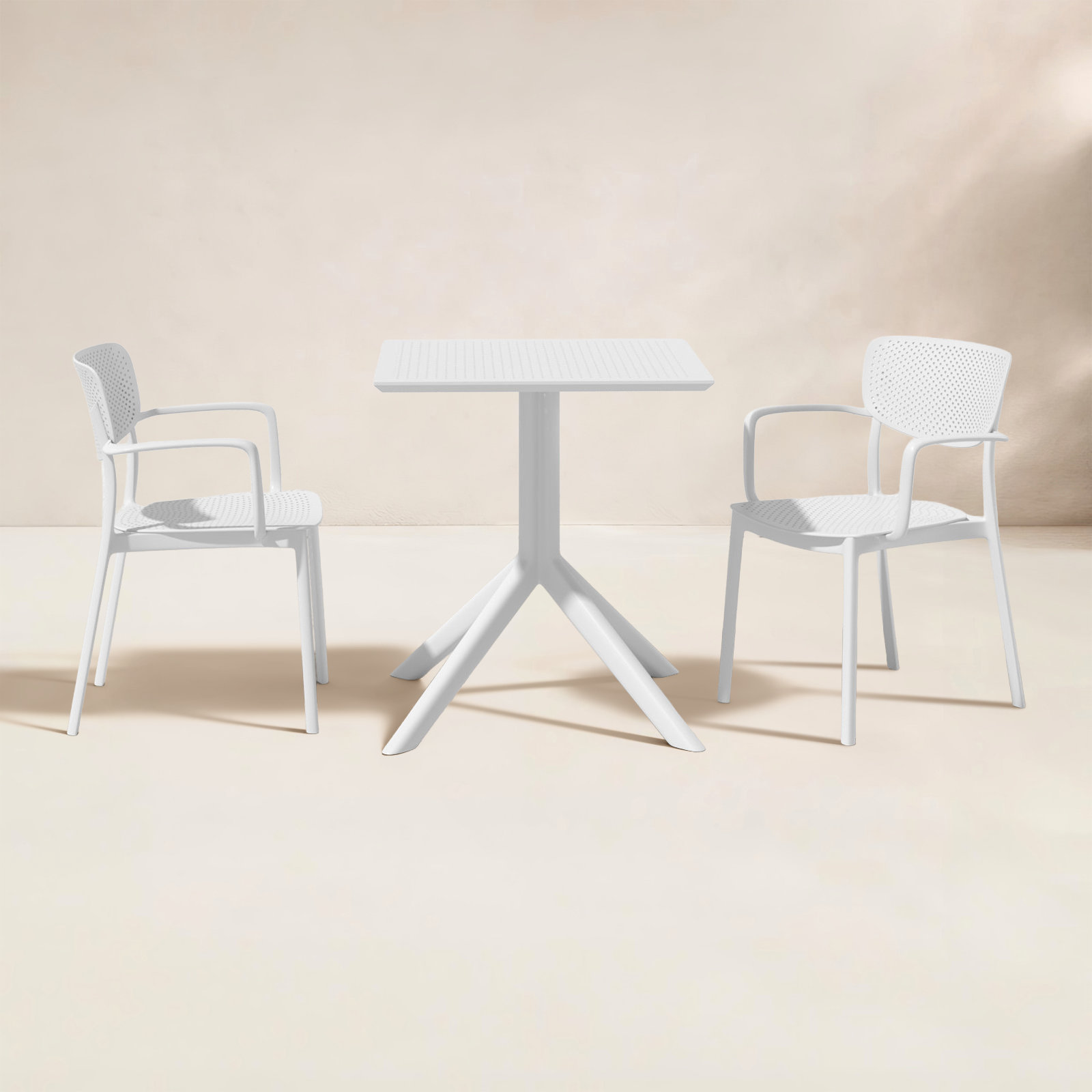 Farrah Square 2-Person Bistro Set, White