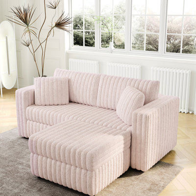 Lève-personne modulaire hydraulique 75,6 po 2 en rose. Sièges confortables et polyvalents. Matériaux. Structure en bois massif en métal. Rembourrage en mousse. Coussins lavables amovibles. Fonction de rangement. Maison moderne avec style de vie élégant