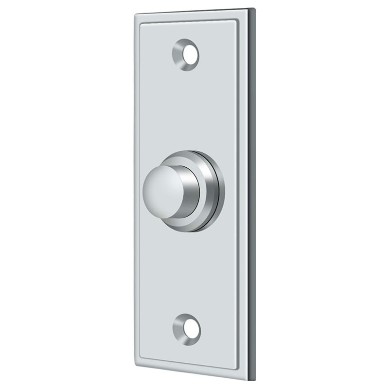 Clochette rectangulaire contemporaine en chrome poli, Chrome poli