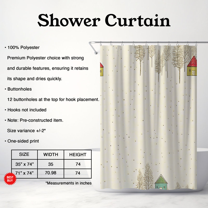Rideau de douche Warm Snowfall - Premium, L 71 po x L 74 po