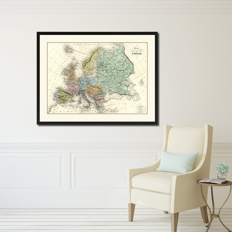 Art mural rétro Europe, 16 x 21, H 28 po x l 37 po