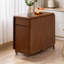 Foldable Dining Table and 4 Chairs Set, Solid Wood in Walnut with Storage Drawers and Casters-2004682063