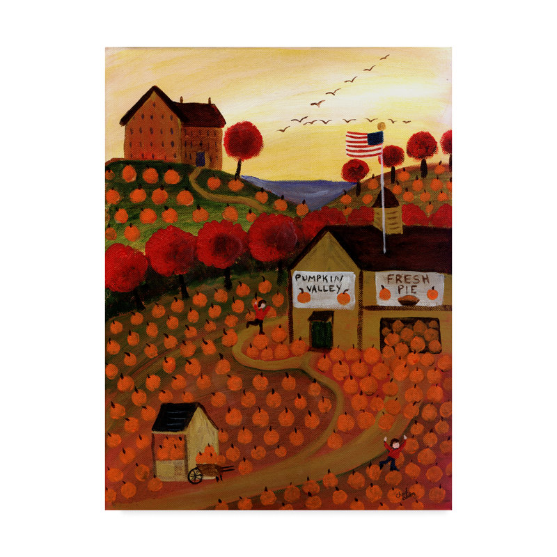 «Valley And Hommade Pie», reproduction de peinture acrylique sur toile tendue, H 19 po x l 14 po x P 2 po