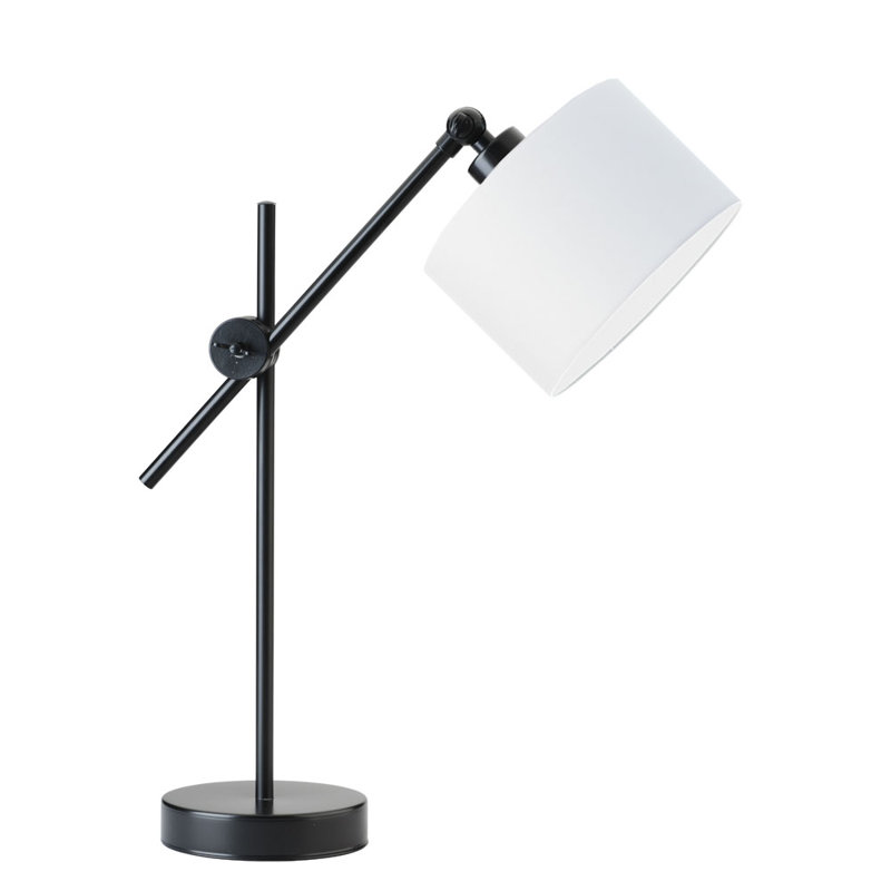 Gartha Adjustable Metal Desk Lamp, White, Black