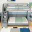 Wooden Twin Over Twin Bunk Bed With Stairs And Shelves-188853815