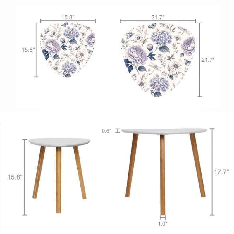 Ensemble de 2 tables basses gigognes Triangle