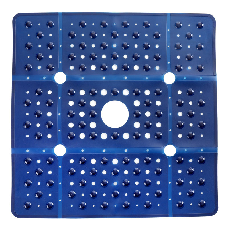 Extra Large Navy Blue Non-Slip Square Shower Mat