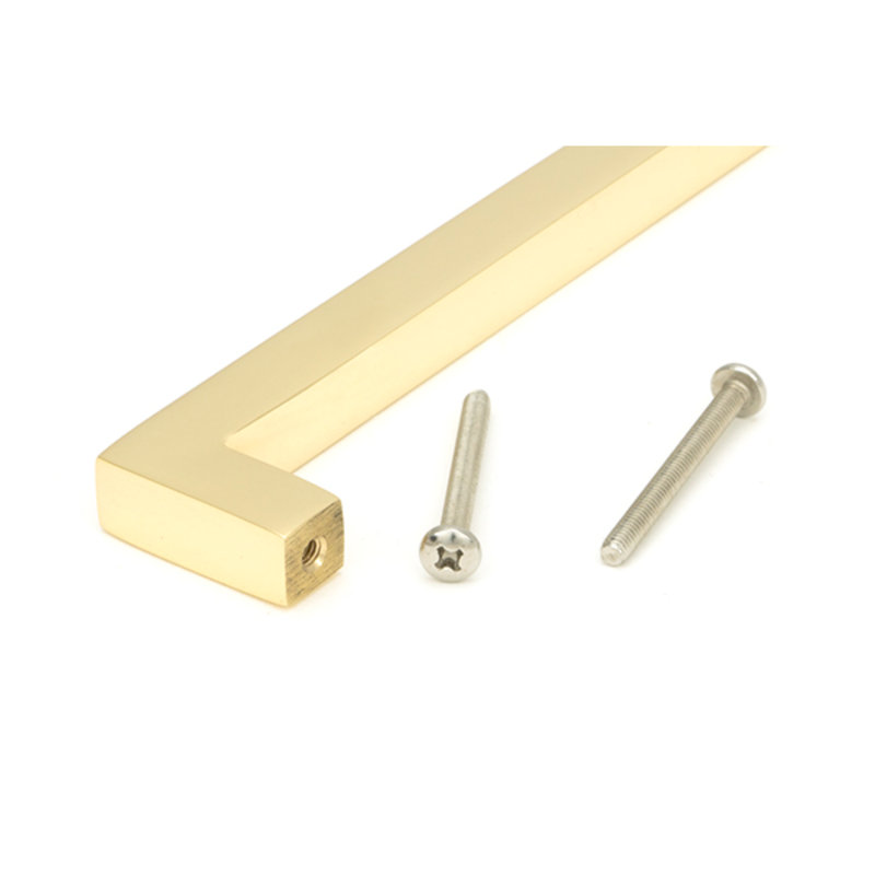 Matt Black Albers Pull Handle - Large, Polished Brass, 22.4 cm