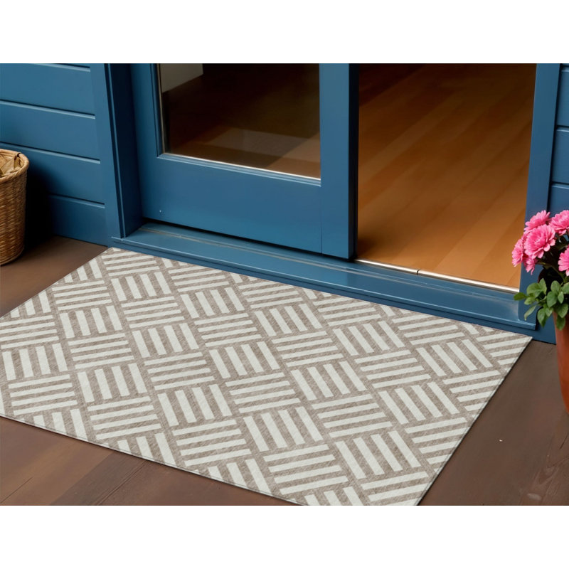 Tapis intérieur / extérieur ivoire lavable 3 pi x 5 pi