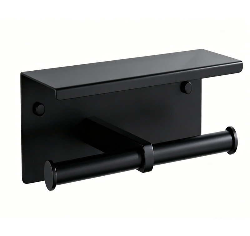 Porte-papier hygiénique noir mat Gridart, Noir mat