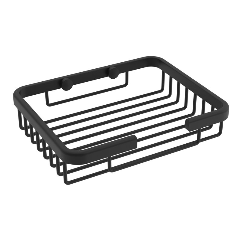 Shower Wall-Mounted Basket - Matte Black, Premium Brass Construction, Installation Hardware Included, Matte Black