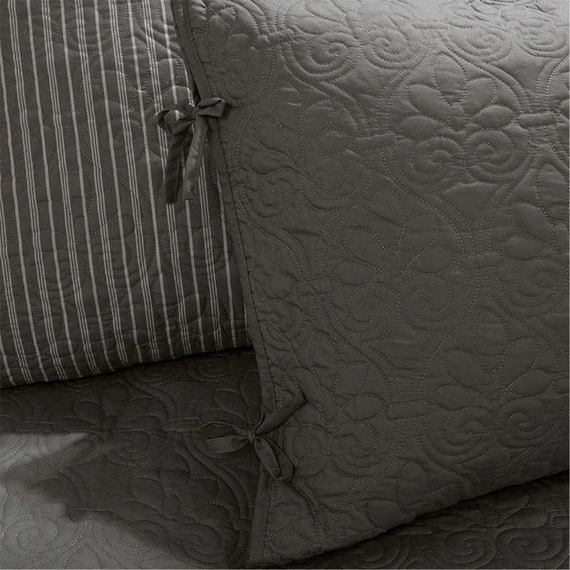 6 Piece Reversible Daybed Cover Set Dark Grey Daybed